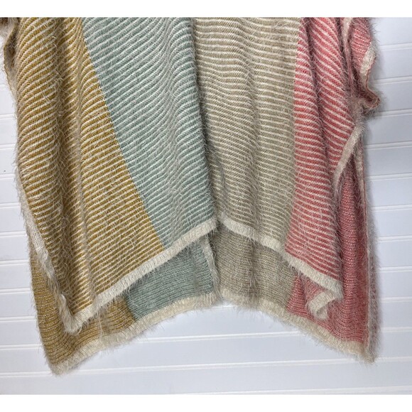 House of Harlow 1960 Pink and Green Color-Block Poncho Sweater Size L - Picture 12 of 14